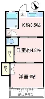 篠崎コーポ【1階】の間取り